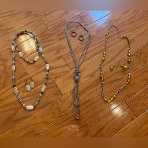 Bundle of necklaces with matching earrings EUC